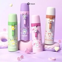 Yibar 500Ml Sanrio Hello Kitty Pochacco Bình chân không bằng thép không gỉ có tay cầm Hoạt hình di động Kuromi Giai điệu Trà cà phê giữ nhiệt Cốc mới