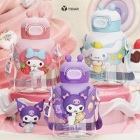 Yibar 700ml Sanrio Kuromi Melody Hello Kitty Chai Nước Cinnamoroll Pochacco Sinh Viên Hoạt Hình Dung Tích Lớn Chai Nhựa Uống Cốc Mới