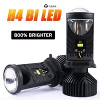 Yibar Y6D H4 LED Máy Chiếu Bóng Đèn Pha Bi LED Ống Kính Máy Chiếu Có Quạt H4 Mini Ống Kính Máy Chiếu Đèn Pha Ô Tô Hi Lo Beam Bóng Đèn Mới