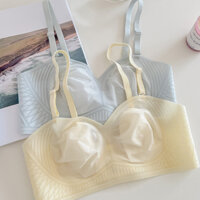 YIBEIKA Quần Lót Siêu Mỏng Nữ Phong Cách Mỏng Ngực Lớn Nhìn Nhỏ Liền Mạch Ngực Ngăn Ngừa Chảy xệ Tai Thỏ Áo Ngực