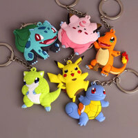 YIDIA Đồ Chơi Pokemon Charmander Bulbasaur Jigglypuff Mặt Dây Chuyền Pokemon Squirtle Vòng Chìa Khóa Pikachu Móc Khóa Pokemon