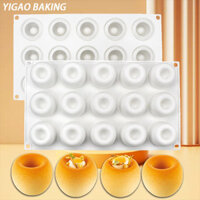Yigao Hàng Sẵn Có Bán Buôn Khuôn Bánh Mousse 15 Khuôn Silicon lõm lõm liên tục DIY Chocolate Trang Trí Dụng Cụ Nướng Bánh