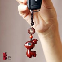 Yilu Ping An Mặt Dây Chuyền Xe Hơi Đàn Hương Con Nai Nhỏ Móc Khóa Dễ Thương Ý Nghĩa Tốt Mặt Dây Chuyền Điện Thoại Di Độn