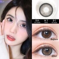 YIMEIXI Kính áp tròng Cận thị Độ (0-8.00 Độ) Màu đen Thấu kính mềm tự nhiên 14,5mm Hydrogel