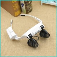 Yin 10X 15X 20X 25X Băng Đô Kính lúp Đôi Mắt Kính Jeweler Loupe Đèn LED