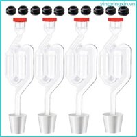 Yin 4 Gói Ống Lên Men Bộ Ống Bia Rượu Sauerkraut Phụ Kiện Bộ Đôi Bong Bóng Airlock Nhựa Mater