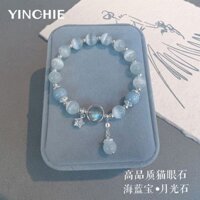 Yin Qianhui Opal Aquamarine Moonstone Vòng tay nữ Vòng tay ngôi sao cao cấp Quà tặng sinh nhật cho bạn gái20241101