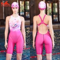 Yingfa Đồ bơi đua xe chuyên nghiệp dành cho nữ Juniorteenage Girl Fastskin Kneesuit Vải chống clo Độ đàn hồi cao Màu hồng Đồ bơi thể thao một mảnh để thi đấu