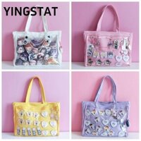 YINGSTAT Túi Đeo Vai , Túi Xách Trong Suốt Bông Tai Kẹp Vải, Thiết Kế Dung Tích Lớn Có Thể Tái Sử Dụng Túi Messenger Thiếu Niên Bé Gái