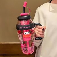 [Yingzi] Cốc Icemaster mùa hè Cô gái có giá trị cao Cốc nước Big Mac Cốc trà sữa có ống hút Ống hút Bình nước nhựa dung tích lớn Q-me