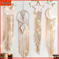 [Yisen] Tấm thảm dệt bán chạy Bắc Âu Dream Catcher Mặt dây chuyền thủ công Nhà treo tường Ngôi sao Mặt trăng Tấm thảm trang trí