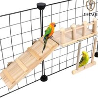 Yitaqi Chim Xoay Leo Thang Gỗ Vẹt Lồng Phụ Kiện Thú Cưng Parakeet Đồ Chơi