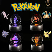 Yitaqi Mewtwo Thủy Tinh Điêu Khắc Gengar Mew Charizard Squirtle Trang Trí Bàn Làm Việc