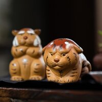 Yixing Zisha Tea Pet [Huayun] Đồ trang trí hổ Cung hoàng đạo Bùn kéo sơn Trà hổ nhỏ Chơi bộ trà Phụ kiện có thể được nâng lên [A202]