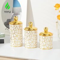 Yiyu 3 Cái / bộ Nồi Bảo Quản Thực Phẩm Trong Suốt Cà Phê Tiện Lợi