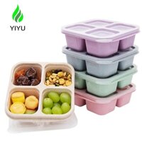 YIYU Set 4 Hộp Đựng Thức Ăn Chia 4 Ngăn Tiện Lợi