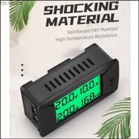 Yjcnelcr cho màn hình DC Đồng hồ đo Vôn kỹ thuật số Ô tô Ampe kế hai chiều Công suất Kwh Watt Meter 300V 50A 100A 200A 300A Shunt