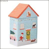 Yjcnelcr Thanh Lịch Màu Xanh Doghouse Hộp Đựng Đáng Yêu Màu Xanh Pooch Thiếc Hộp Đựng Đồ Cho Sweet Treat Và Accessori