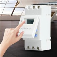 Yjcnelcr THC15A Công tắc hẹn giờ kỹ thuật số có thể lập trình LCD Din Rail Mount Time Switch Relay