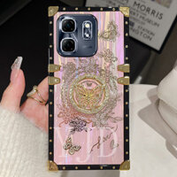 Yjd Ốp Lưng Cho Tecno Spark Go 2025 Go1 POP 9 Aurora Lập Thể Kim Cương Bướm Nhẫn Chống Rơi Vỏ Điện Thoại