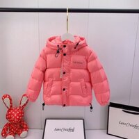Yjek off White Children's Clothing Latest Popular Children's down Jacket Men's and Women's Baby Outerwear Warm Hooded Jacket Cold-Proof Anorak