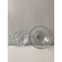[YK CERAMICS] - Tô thuỷ tinh Nhật kiểu dáng khay tròn hoạ tiết, dùng để đồ ăn, trái cây, bánh, trang trí decor nhà bếp
