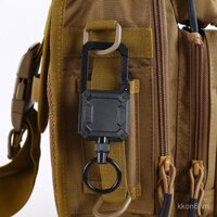 YLKO/Khóa kéo có nam châm, móc khóa ba lô, kẹp thắt lưng, khóa lò xo, dây rút ngoài trời cho nam, co giãn tự động