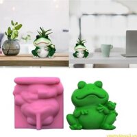 Yml1 Hoa Khuôn Silicon Cây mọng Nước Khuôn Bê Tông Ếch Bê Tông Xi Măng Khuôn Cho DIY Bút Trang Trí Nhà Cửa