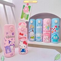 YNXZK  Bình nước giữ nhiệt CLEAR0, Cốc hút chân không SANRIO 420ML bằng thép không gỉ 304, Kuromi Cinnamoroll bền bỉ My Melody Kitty Child Lock Switch Cốc hút chân không trẻ em để làm quà tặng học sinh