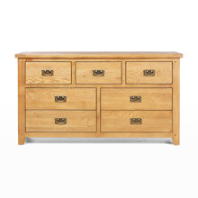 Tủ 7 ngăn kéo ngang Rustic gỗ sồi