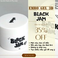"Yogo Mayo - Embo Gel 3D 15g": Gel nặn 3D màu đen, Tạo hình nghệ thuật nail Hàn quốc "Black Jam" Không bị dính tay