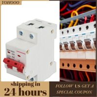 Yohooo Bộ ngắt mạch thu nhỏ DC 2p 63A 500V an toàn cao PC Shell Din Din Rail Mount Hộp kết hợp Sử dụng đa năng cho các hệ mặt trời
