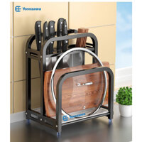 Yonezawa Giá Để Dao Thớt, Kệ Dao Thớt Kèm Ống Cắm Đũa, Kệ Nhà Bếp, Kệ Dao Thớt Inox Cao Cấp
