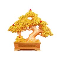 YongFeng Crafts-Creative Lucky Tree Money Tree Decoration Crafts, Living Room, Study Room, Hotel Lobby Plant Exquisite Crafts Abstract Sculpture (S...