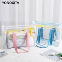 YONOXITA Túi xách trong suốt PVC, Túi Tote hình ngôi sao năm cánh Túi bơi tiện lợi, Túi du lịch túi mua sắm có thể tái sử dụng dung tích lớn thời trang