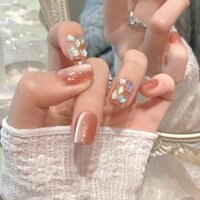 Yooli NAIL Đeo Móng Tay Handmade Đeo Móng Tay Trong Suốt Trà Jasmine Nhấp Nháy Sứ Trắng Mắt Mèo Làm Móng Tay Nhẹ Nhàng Làm Trắng Móng Tay Đeo Móng Tay