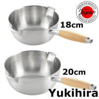 Yoshikawa IH/Gas compatible aikata Yukihira pot [18cm/20cm/Lid] Made in Japan Stainless steel One-handled pot Double-sided spout Tsubame-Sanjo Japanese cuisine direct from Japan