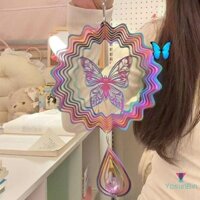 Yosunbin] Bướm Gió Spinner Treo Suncatcher Chảy Hiệu Ứng Ánh Sáng Gió Điêu Khắc Sân Vườn Trang Trí Với Móc Xoay MỚI