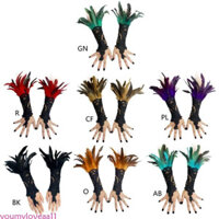 Youmyloveaa Tiệc Halloween Thêu Vòng Tay Ren Găng Tay Thời Trung Cổ Cho Bé Gái
