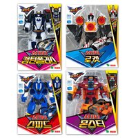 YoungToys Tobot V Mini Series, Captain Police + Rocket + Monster + Speed, Transformation Transforming Action Figure for Kids Boys, (Set of 4 Pack)