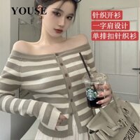 YOUSE Áo Len áo khoác cardigan Dễ thương Minimalist Korean Cute WMY23B0267 52Z231229