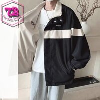 Youtang Áo khoác hai mặt nam nữ mùa thu Áo khoác thể thao phối màu retro kiểu Mỹ
