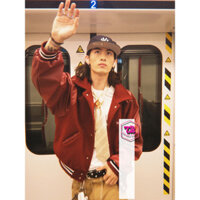 Youtang Mỹ retro nam nữ thêu đồng phục bóng chày mùa thu rượu vang đỏ áo khoác da PU