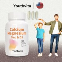 Youthvita Calcium Magnesium Zinc VitaminD3 Capsules,Canxi Mac Kim Vitamin D3,120 viên
