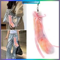 Youyo Nhiều Màu Sắc Cáo Đuôi Móc Khóa Mềm Lông Thú Cosplay Móc Khóa Có Ruy Băng Nơ Treo Trang Trí Cho Điện Thoại a