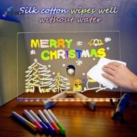 Yowei Bảng ghi chú Led lớn có màu sắc Đèn Led phát sáng Bảng tin Acrylic Bảng vẽ Led Bảng viết Bảng xóa khô có và 7 bút VN