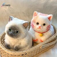 Yowei Thực Phẩm Silicone Cat Taba Squishy Silicone Fuzzy Kitten Handmade Mushy Cat Bóp Mochi Đồ Chơi Tay Thư Giãn Căng Thẳng Giải Phóng Quà Tặng VN