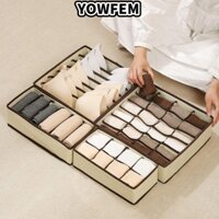 Yowfem 4 Cái / bộ Hộp Bảo Quản Tất, Dây Buộc Quần Áo Có Thể Gập Lại Đồ Lót Sắp Xếp Lưu Trữ, Ngăn Đa Năng Gia Đình Ngăn Kéo Tiết Kiệm Không Gian Sắp Xếp Quần Áo