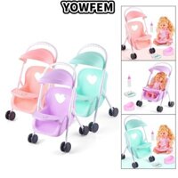 Yowfem Mô Phỏng Xe Đẩy Cho Bé, Xe Đẩy Búp Bê Quà Tặng Bằng Nhựa, Phụ Kiện Búp Bê Trẻ Tập Đi Giả Vờ Chơi Đồ Chơi Búp Bê Xe Đẩy Nhỏ