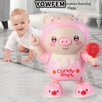 Yowfem Thú Cưng Điện Tử Lợn, Búp Bê Đồ Chơi Nhảy Múa Màu Xanh Hồng Điện, Búp Bê Thông Minh Chiếu Sáng Bằng Nhựa Dễ Thương Trẻ Em